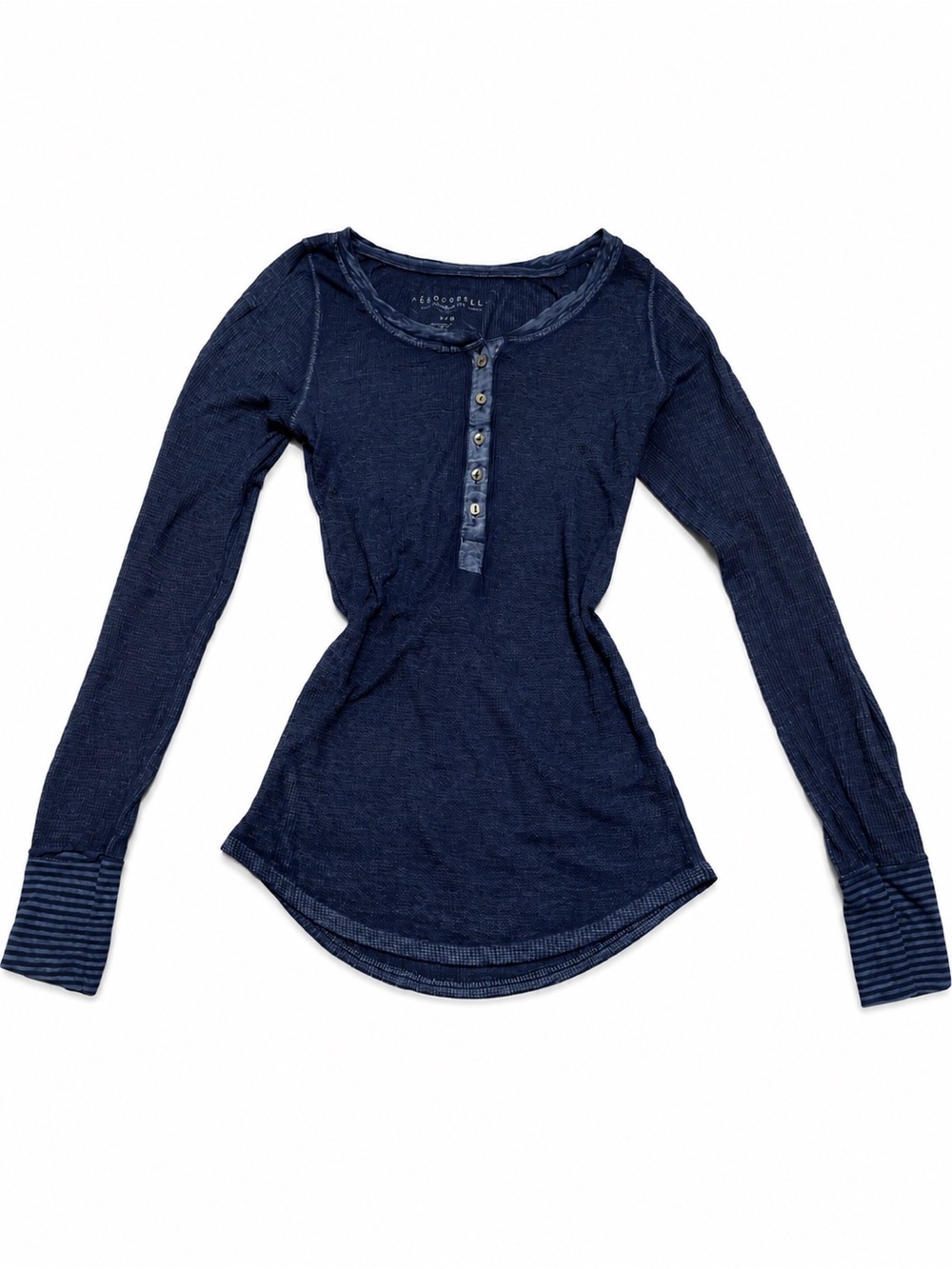 VINTAGE Y2K Aeropostale Navy Long-Sleeve Henley Top